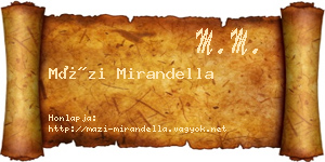 Mázi Mirandella névjegykártya